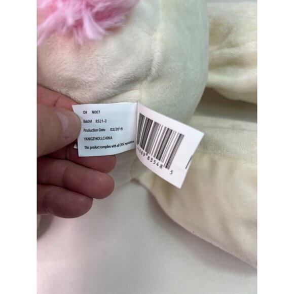 Kellytoy 2019 Plush White Unicorn In Pink Dress Gold Horn Cuddle Toy with Rattle - Picture 11 of 14